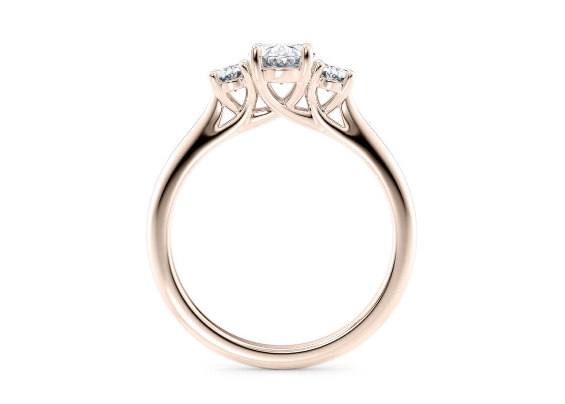 Venice Trilogy Rose Gold 18k Oval Engagement Ring