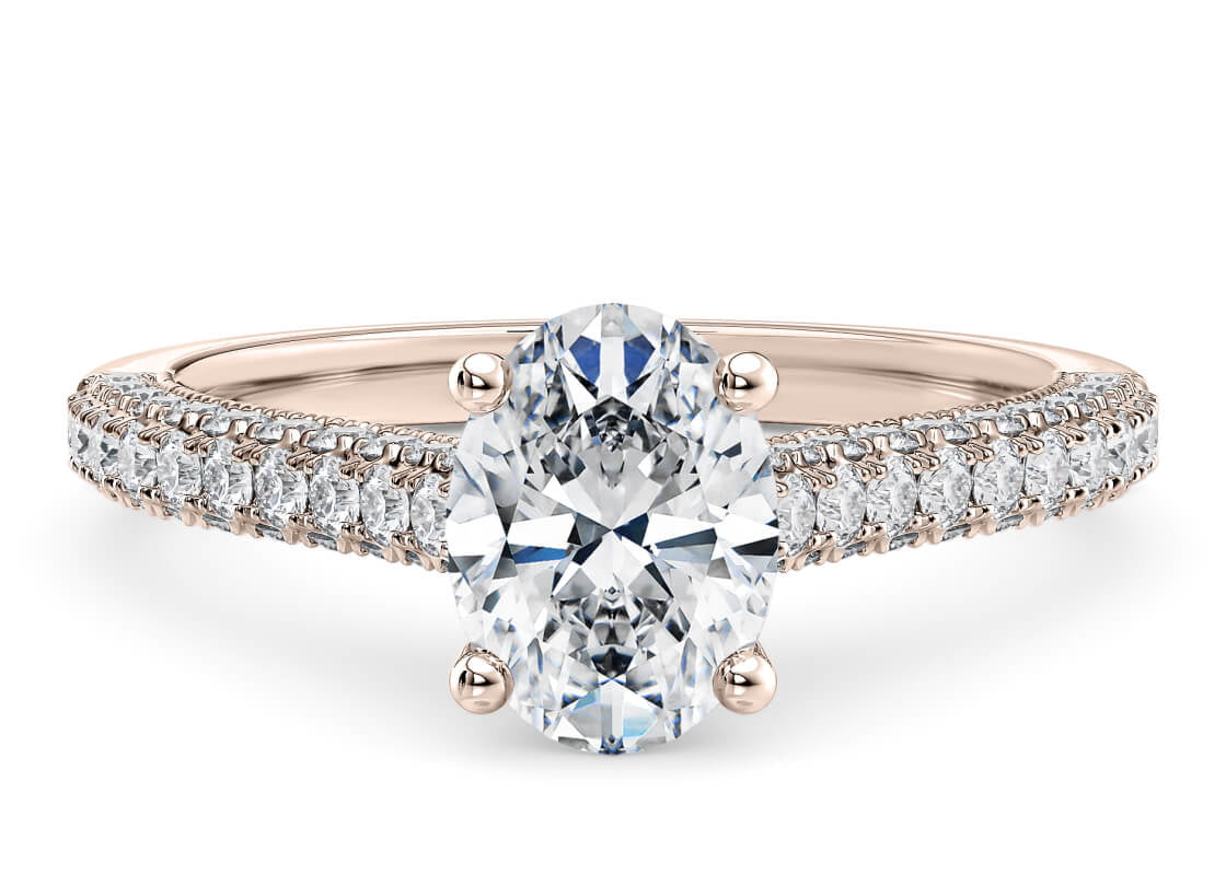 Bloomsbury Vintage Rose Gold 18k Oval Engagement Ring