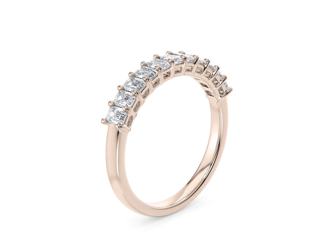 Regent Emerald Half Set Rose Gold 18k Natural Eternity Ring