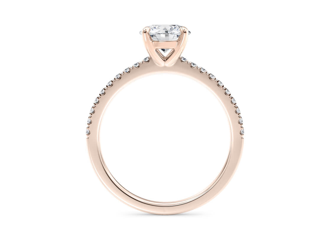 Aria Diamond Band Rose Gold 18k Round Engagement Ring