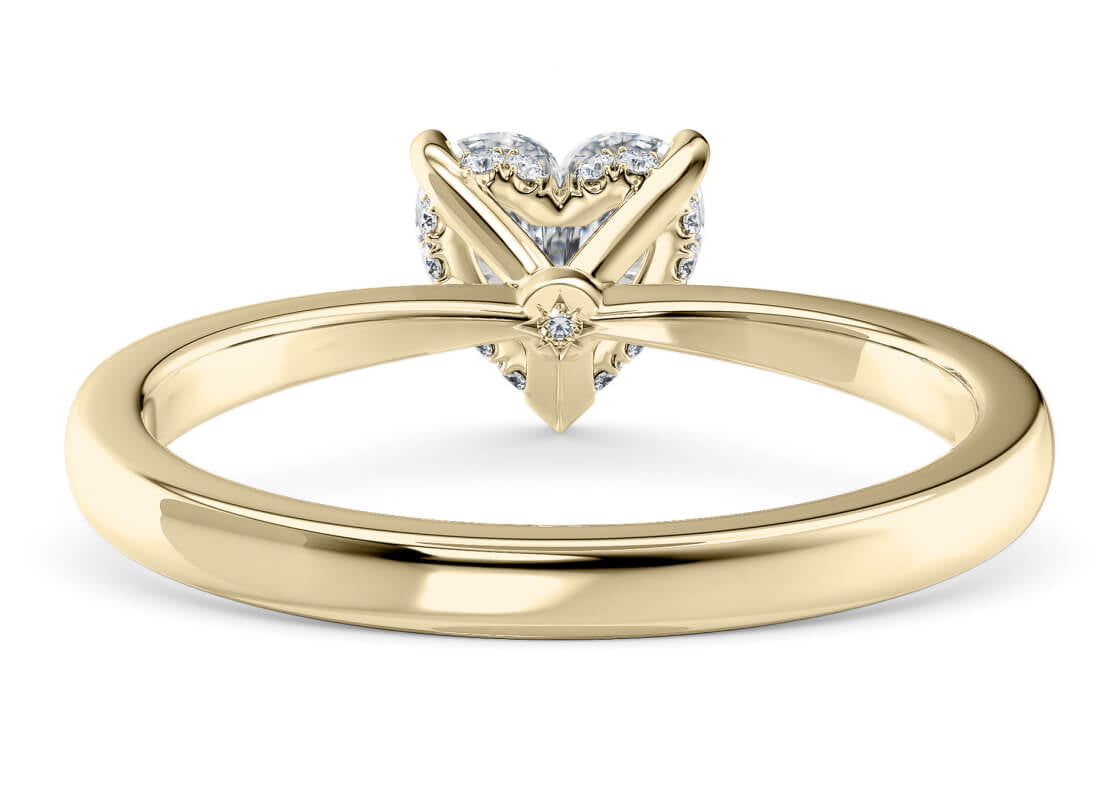 Starlight Solitaire Yellow Gold 18k Heart Engagement Ring