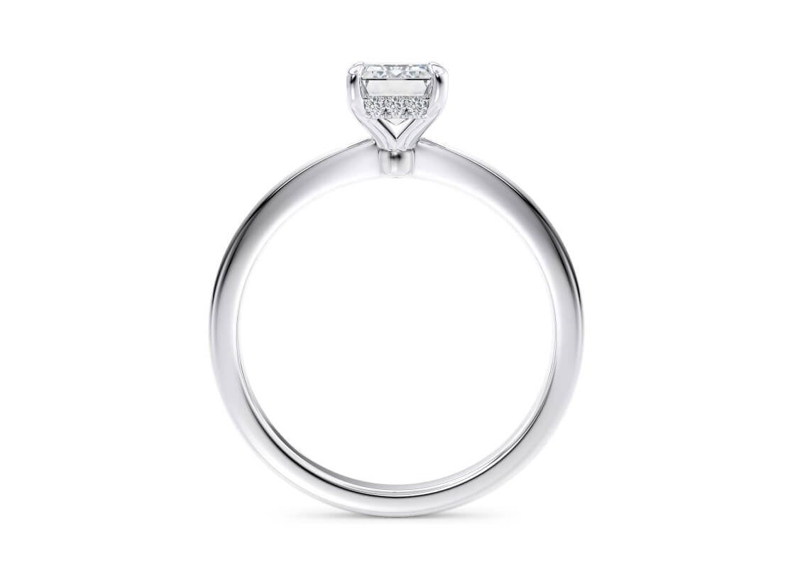 Starlight Solitaire Platinum Emerald Engagement Ring