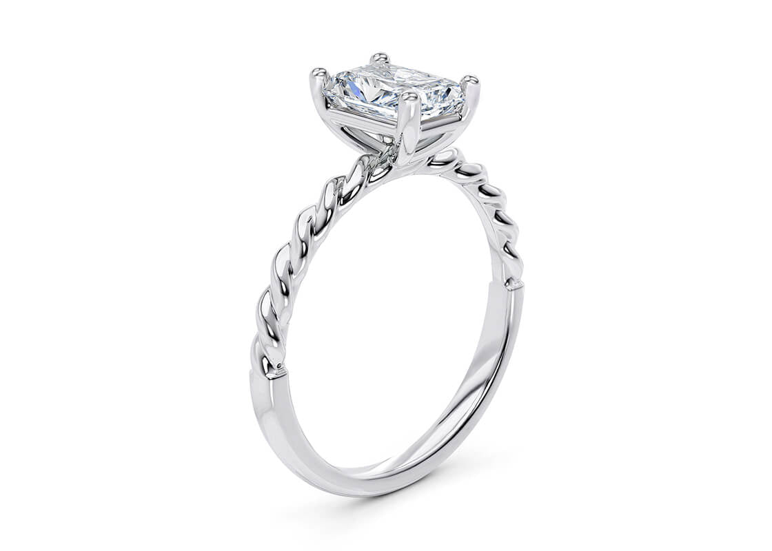Ascot Solitaire Platinum Radiant Engagement Ring