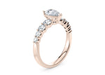 Lyra Diamond Band Rose Gold 18k Pear Engagement Ring