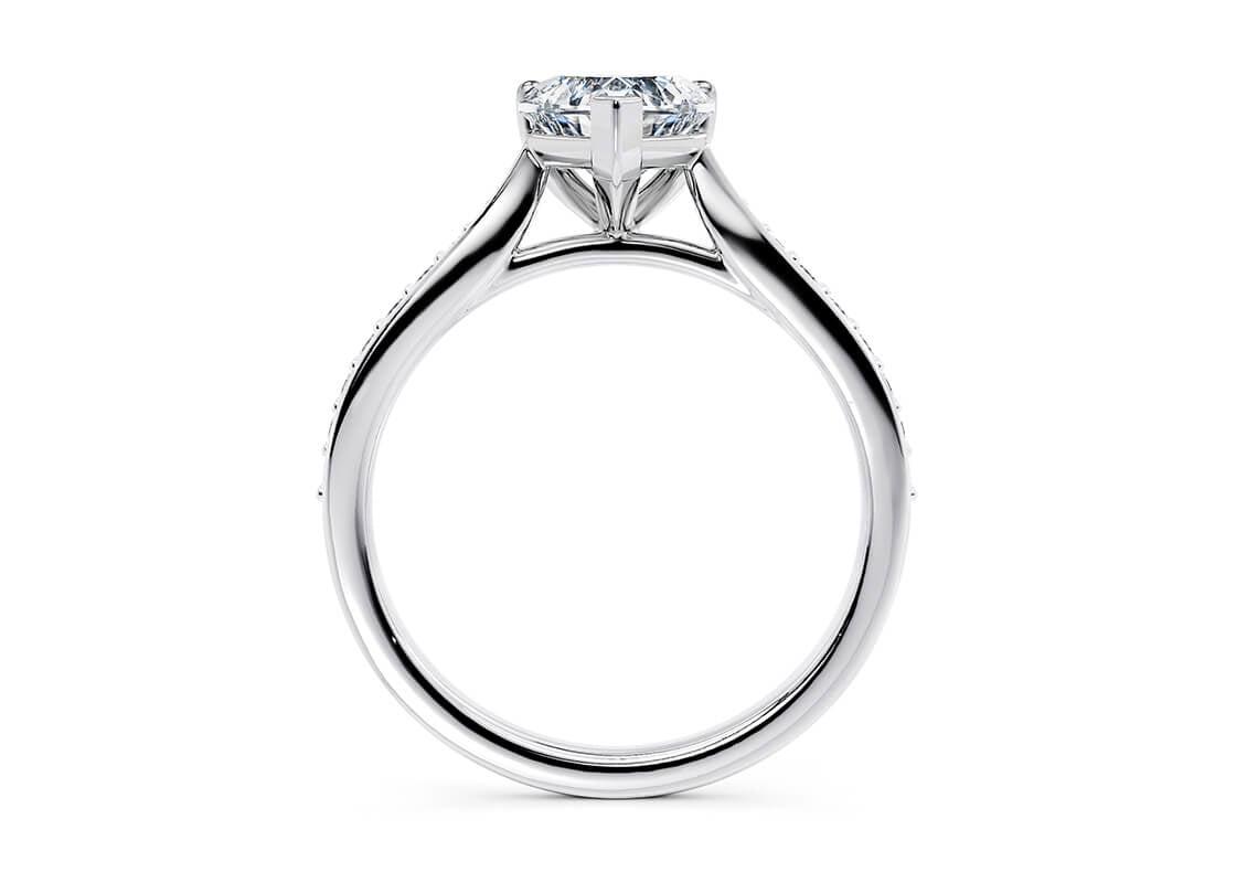 Victoria Diamond Band Platinum Heart Engagement Ring