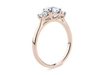 Roma Trilogy Rose Gold 18k Asscher Engagement Ring