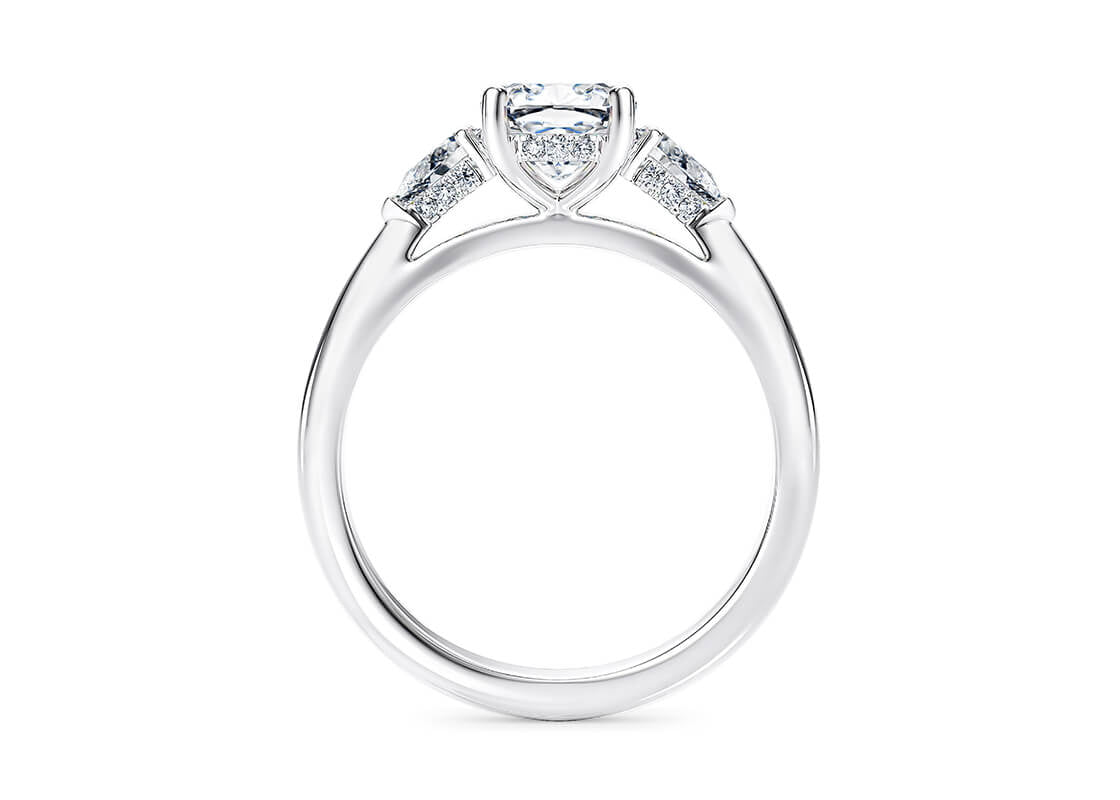 Florence Trilogy Platinum Cushion Engagement Ring