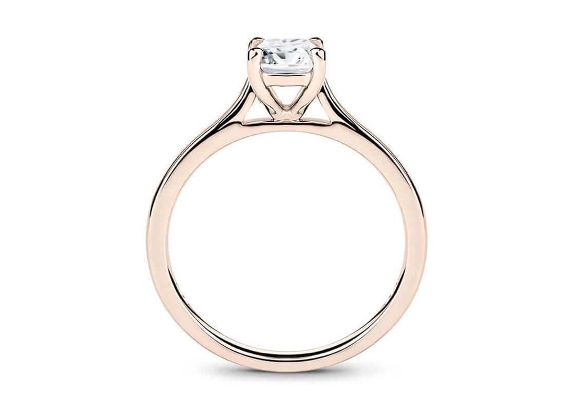 Contour Solitaire Rose Gold 18k Emerald Engagement Ring