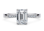 Delicacy Vintage Platinum Emerald Engagement Ring