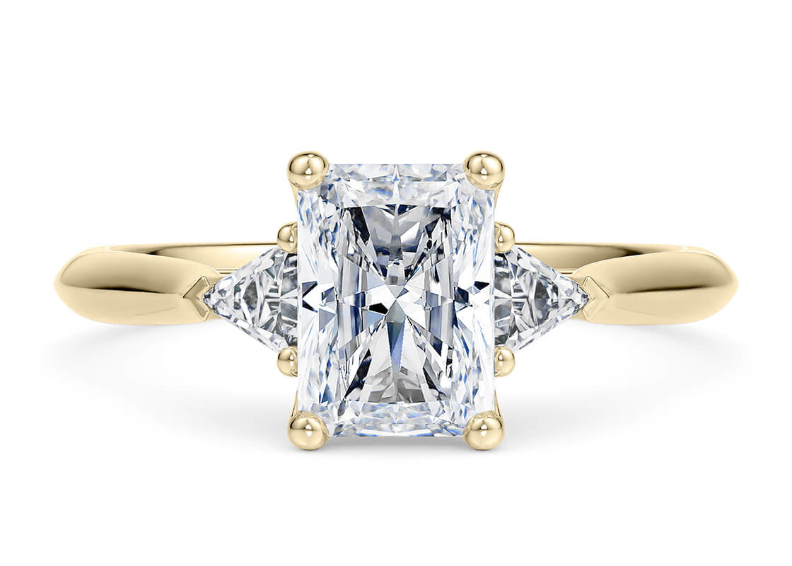 Paris Trilogy Yellow Gold 18k Radiant Engagement Ring