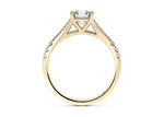 Oxford Diamond Band Yellow Gold 18k Asscher Engagement Ring