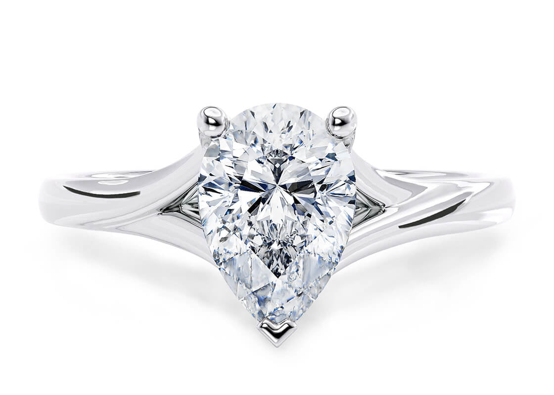Hanover Solitaire White Gold 18k Pear Engagement Ring