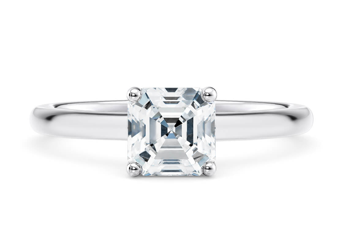 Paloma Solitaire Platinum Asscher Engagement Ring