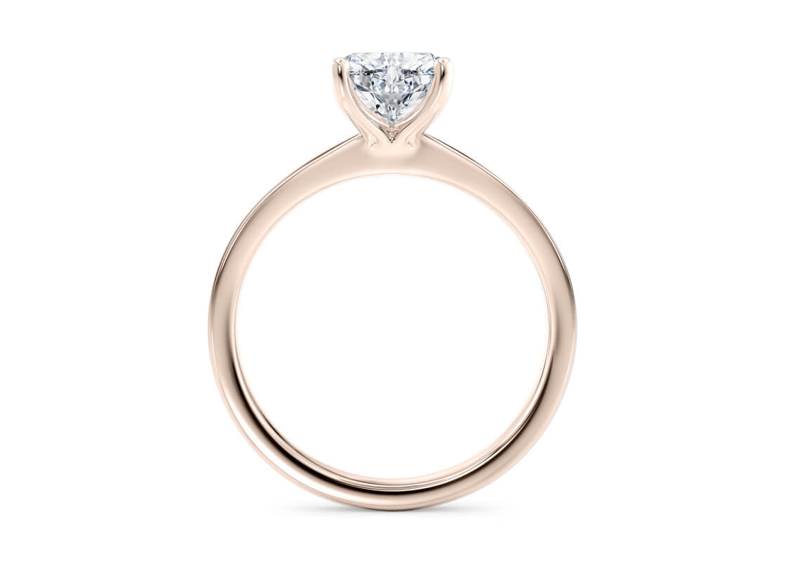1477 Classic Solitaire Rose Gold 18k Heart Engagement Ring