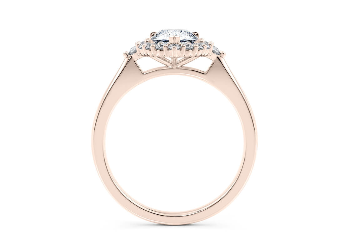 Hampstead Halo Rose Gold 18k Pear Engagement Ring