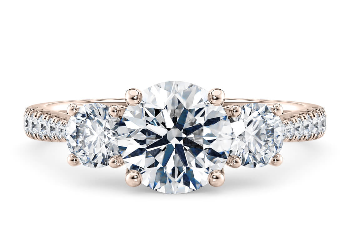 Lisbon Trilogy Rose Gold 18k Round Engagement Ring