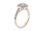 Medici Halo Rose Gold 18k Asscher Engagement Ring