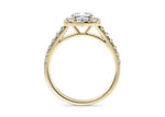 Medici Halo Yellow Gold 18k Cushion Engagement Ring