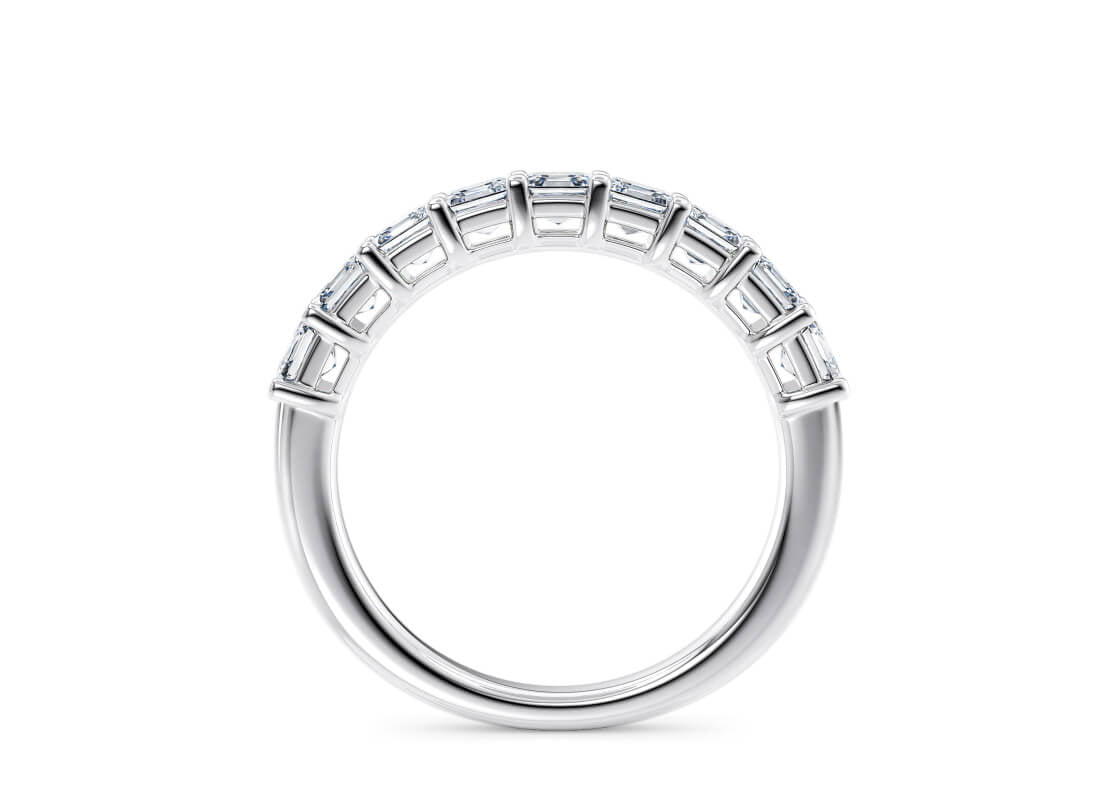 Regent Asscher Half Set White Gold 18k Lab Grown Eternity Ring