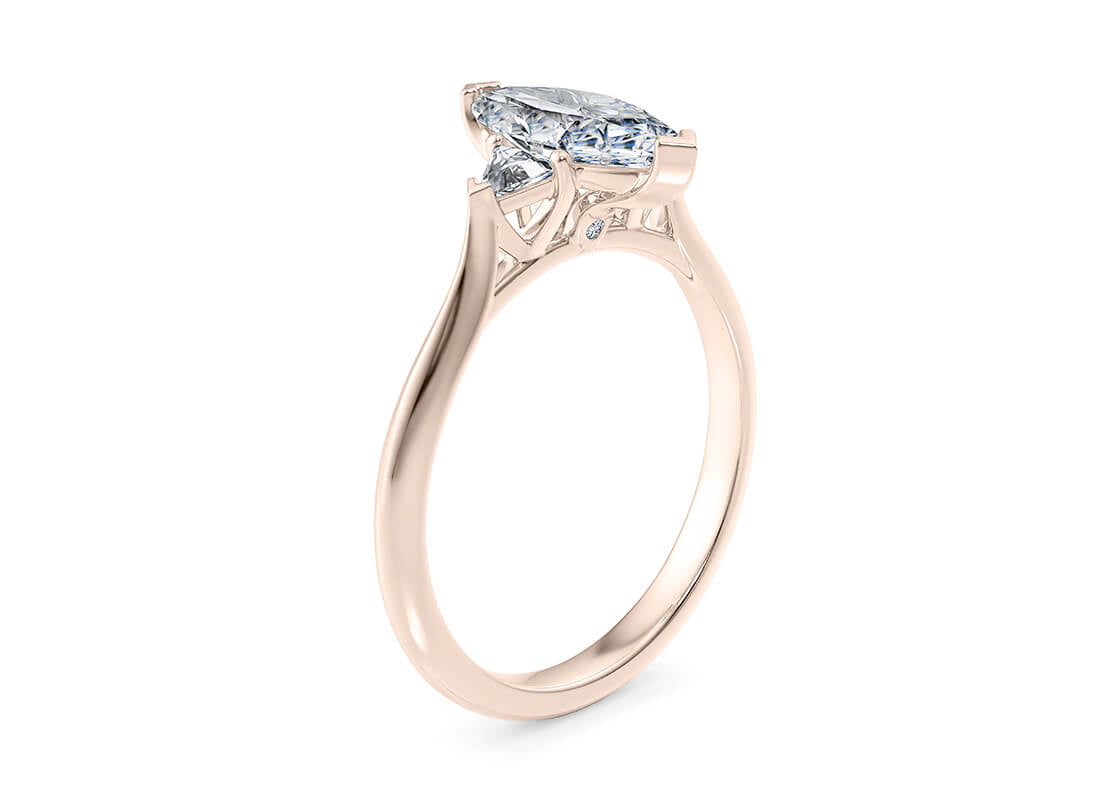 Paris Trilogy Rose Gold 18k Marquise Engagement Ring