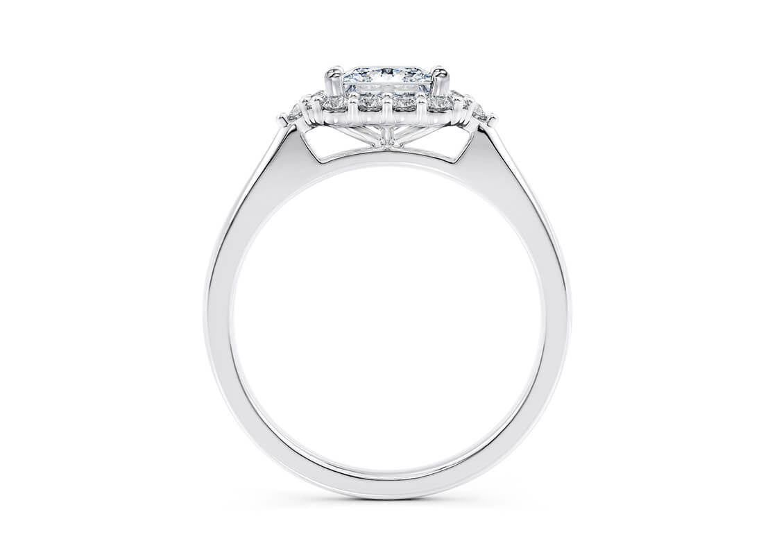 Hampstead Halo Platinum Princess Engagement Ring