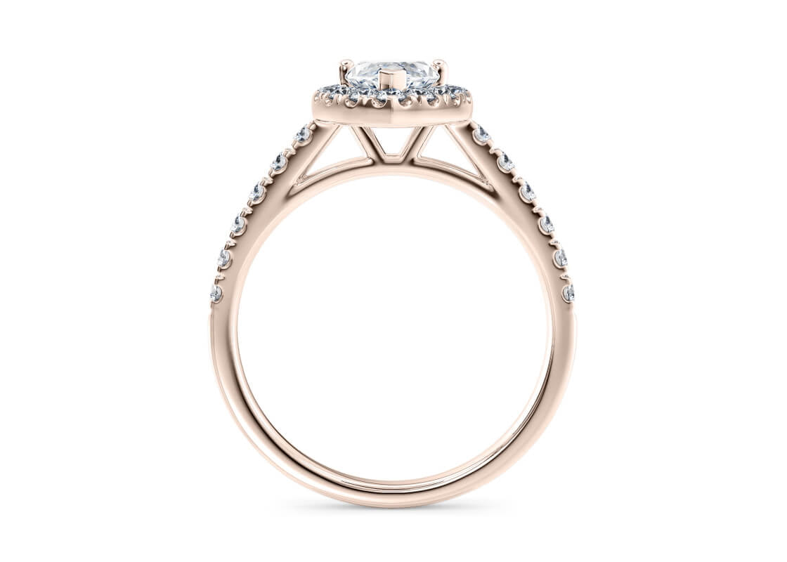 Medici Halo Rose Gold 18k Marquise Engagement Ring