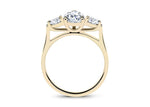 Roma Trilogy Yellow Gold 18k Pear Engagement Ring