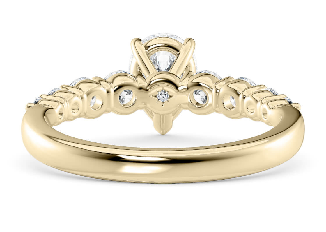 Lyra Diamond Band Yellow Gold 18k Pear Engagement Ring