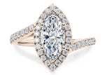 Kew Halo Rose Gold 18k Marquise Engagement Ring