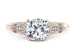 Jasmine Vintage Rose Gold 18k Cushion Engagement Ring