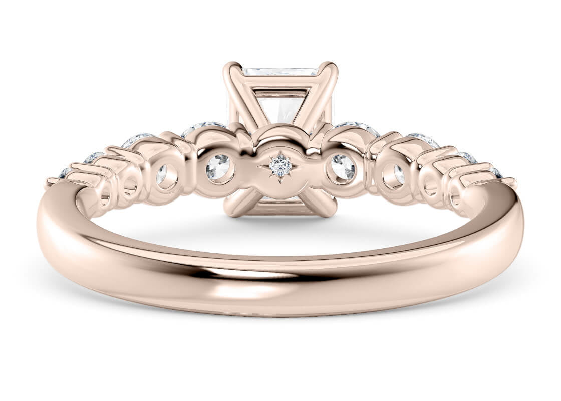 Lyra Diamond Band Rose Gold 18k Radiant Engagement Ring