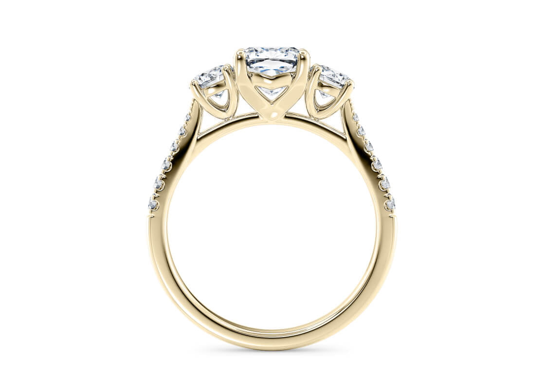 Lisbon Trilogy Yellow Gold 18k Cushion Engagement Ring