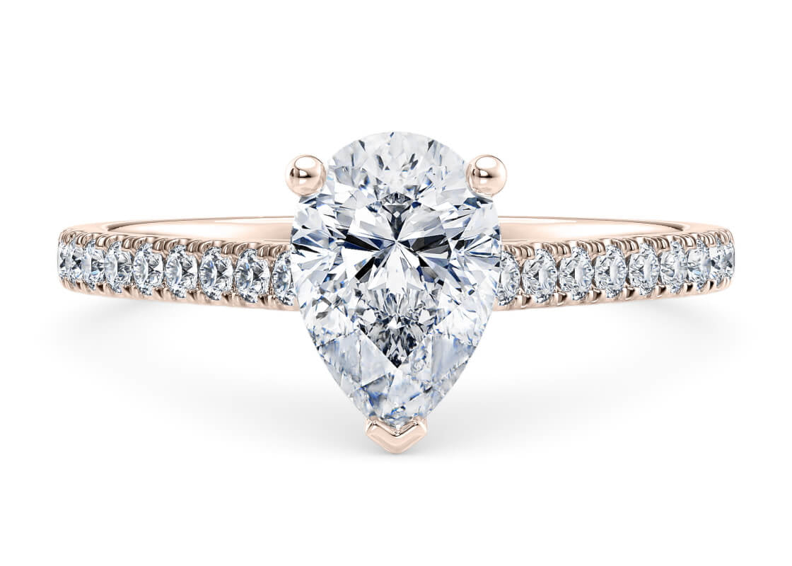 1477 Vintage Rose Gold 18k Pear Engagement Ring