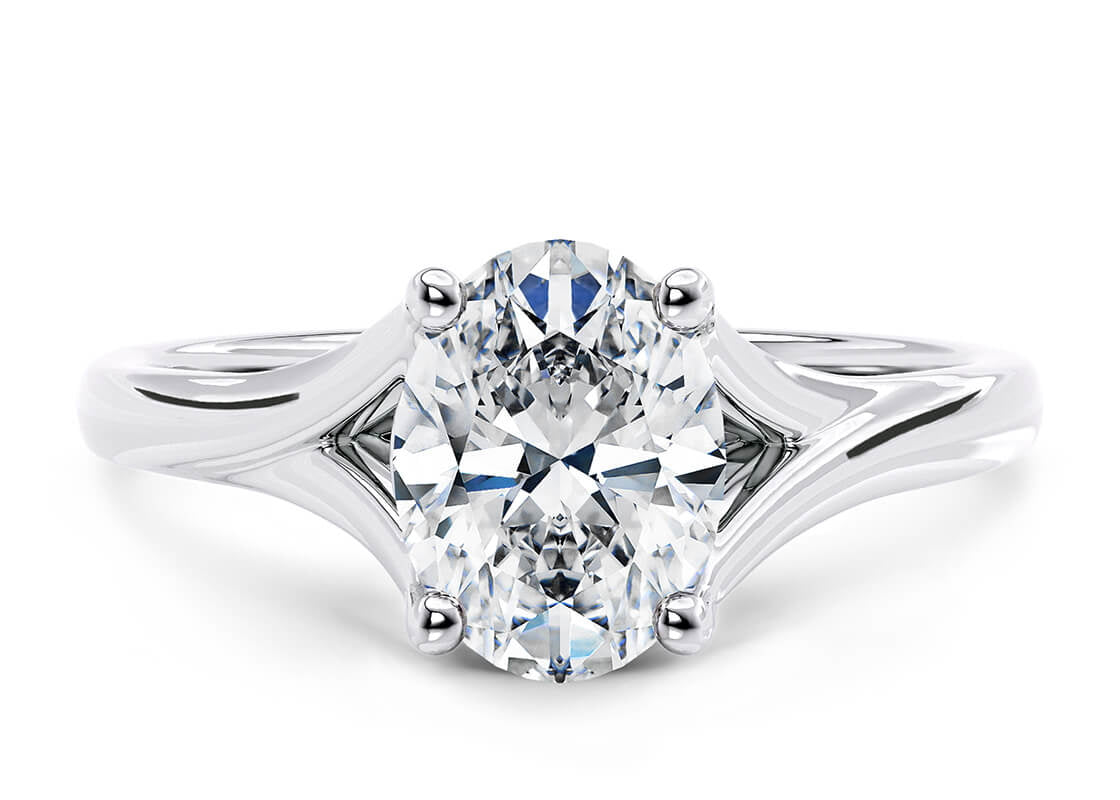 Hanover Solitaire White Gold 18k Oval Engagement Ring