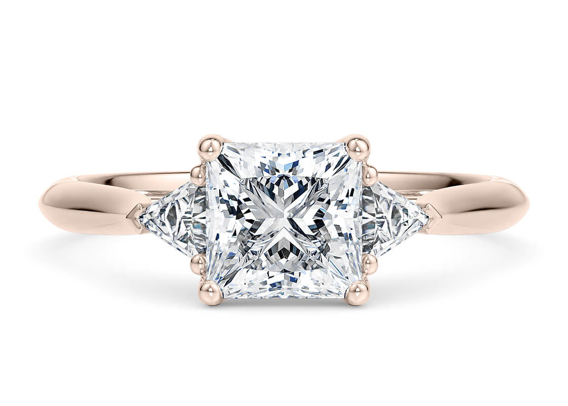 Paris Trilogy Rose Gold 18k Princess Engagement Ring