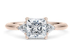 Paris Trilogy Rose Gold 18k Princess Engagement Ring