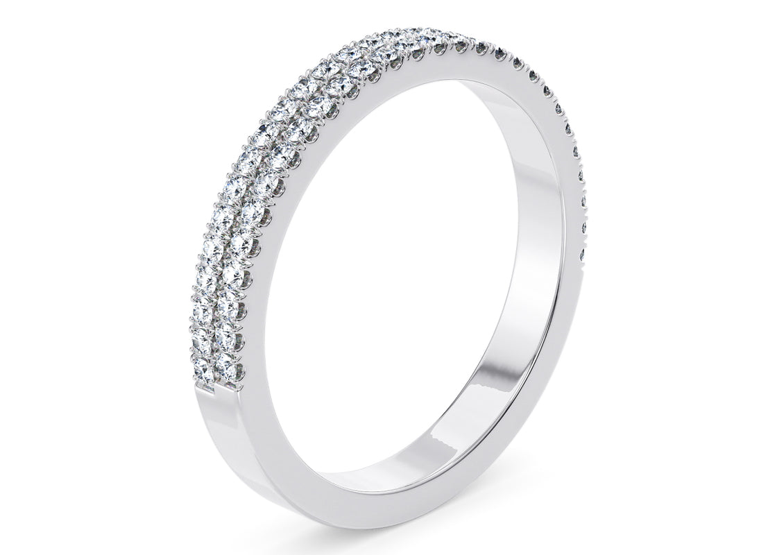 Grandessa White Gold 18k Half Set Eternity Ring