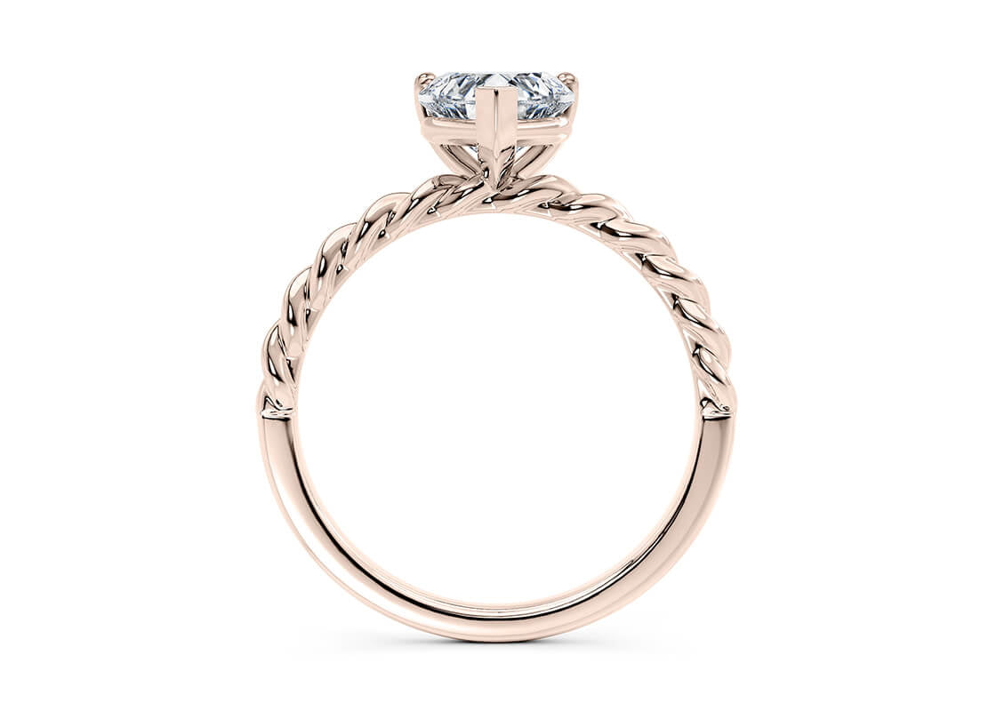 Ascot Solitaire Rose Gold 18k Heart Engagement Ring