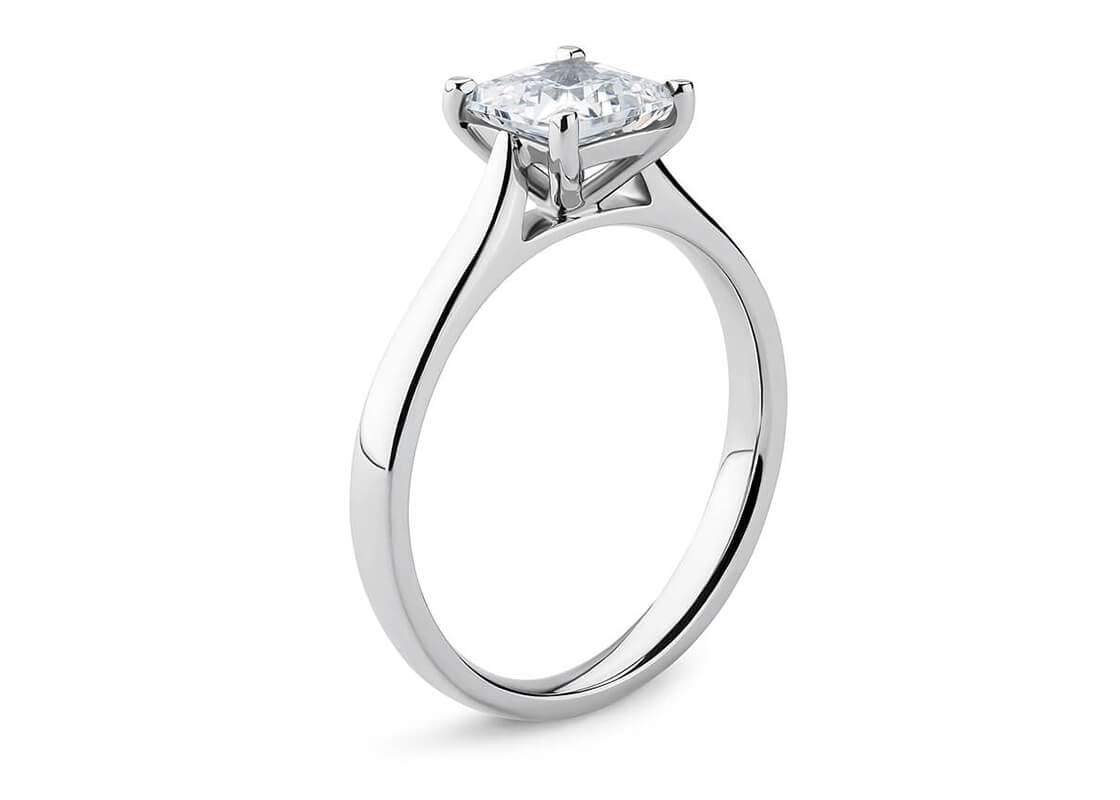 Contour Solitaire Platinum Princess Engagement Ring