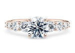 Lyra Diamond Band Rose Gold 18k Round Engagement Ring