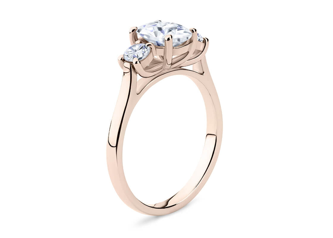 Roma Trilogy Rose Gold 18k Oval Engagement Ring