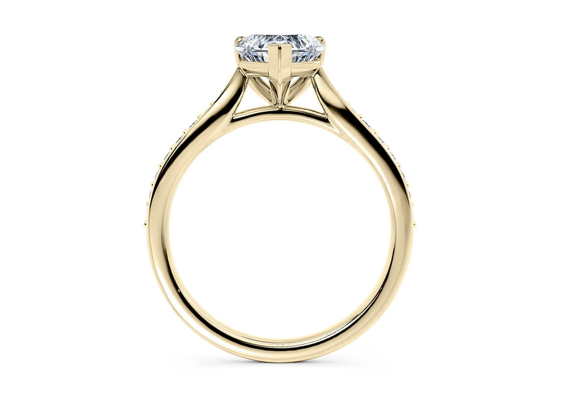 Victoria Diamond Band Yellow Gold 18k Heart Engagement Ring