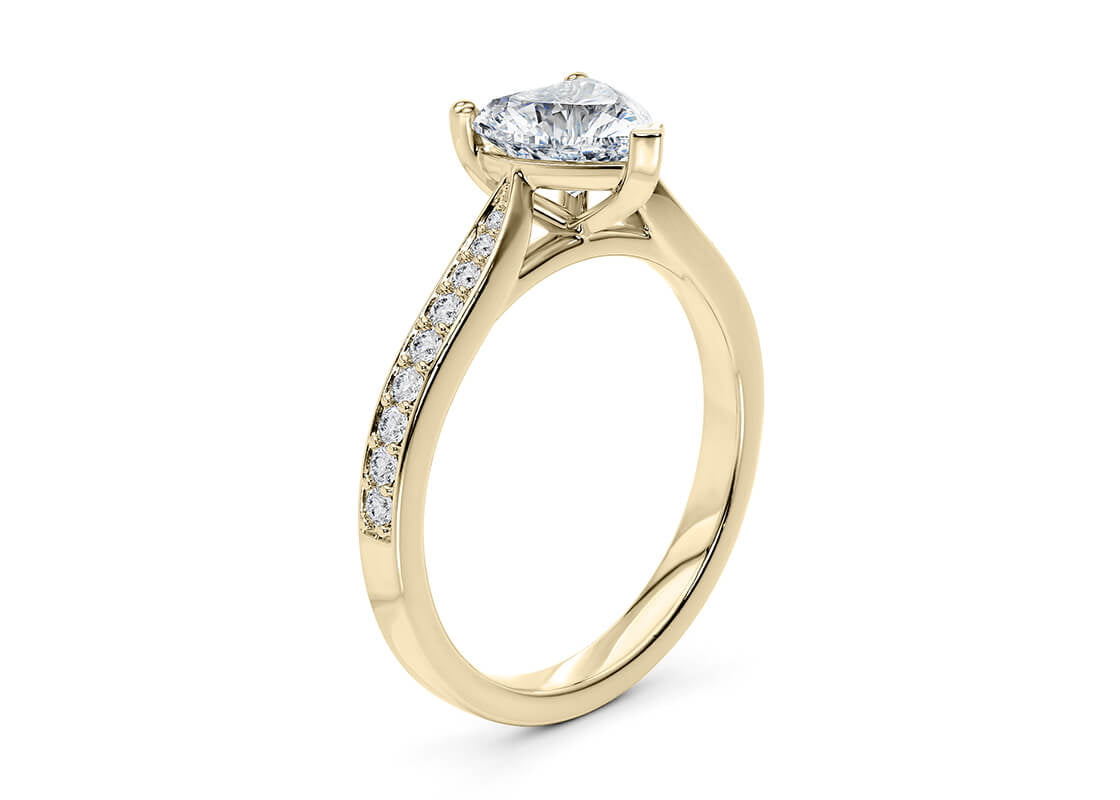 Victoria Diamond Band Yellow Gold 18k Heart Engagement Ring