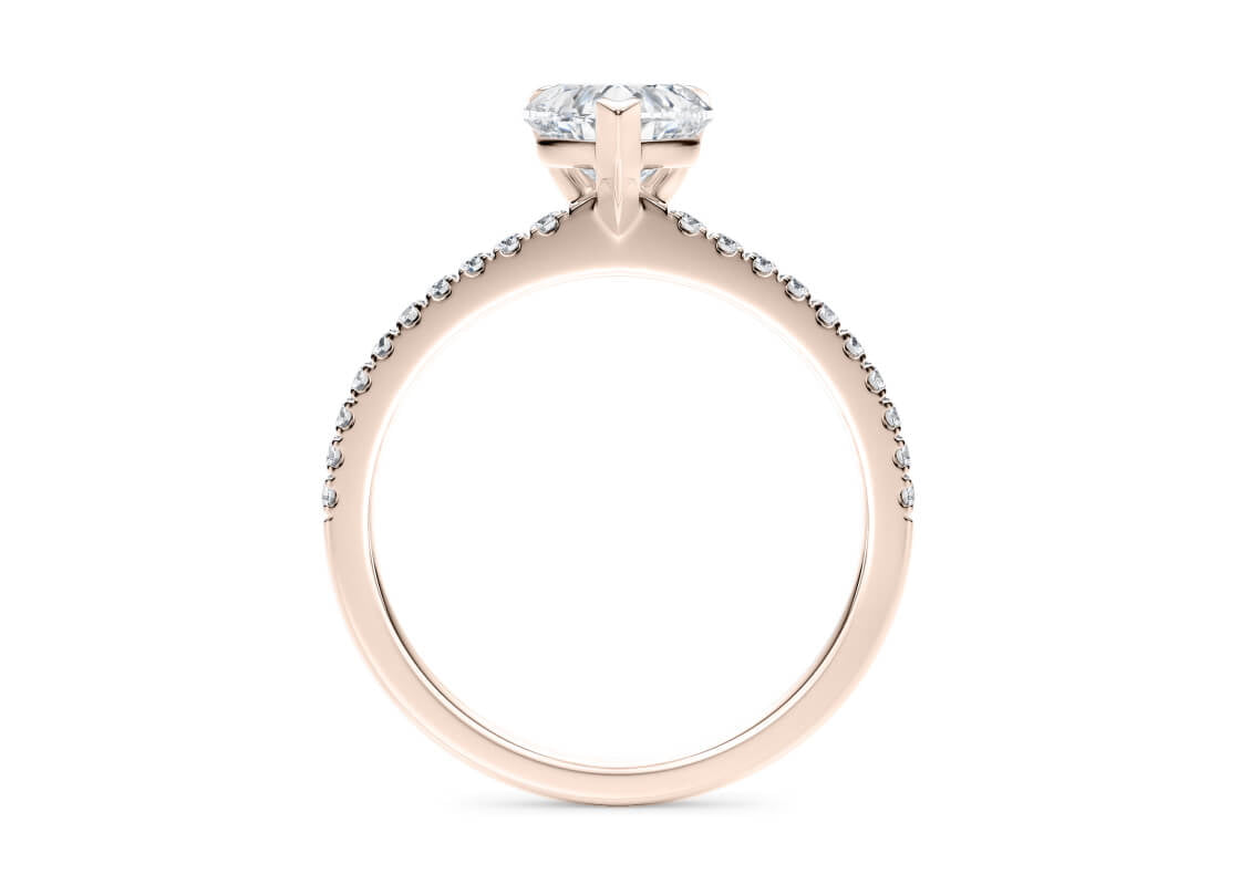 Aria Diamond Band Rose Gold 18k Heart Engagement Ring