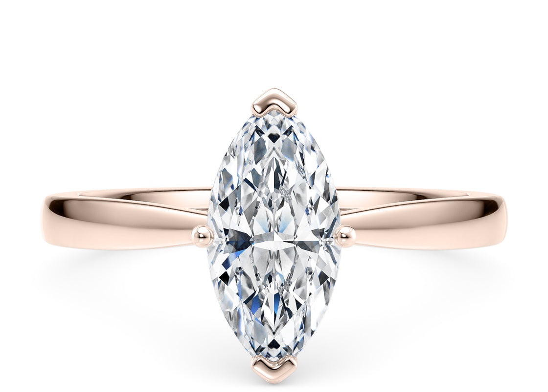 Delicacy Solitaire Rose Gold 18k Marquise Engagement Ring