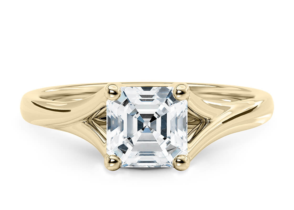 Hanover Solitaire Yellow Gold 18k Asscher Engagement Ring