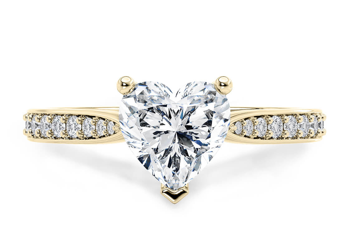 Victoria Diamond Band Yellow Gold 18k Heart Engagement Ring