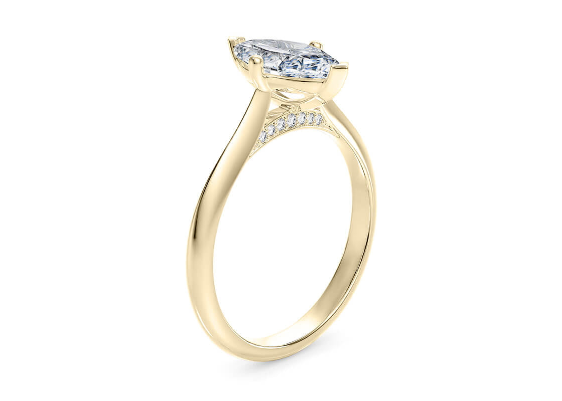 Iris Solitaire Yellow Gold 18k Marquise Engagement Ring