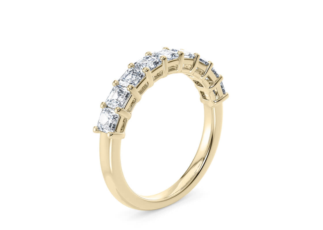 Regent Asscher Half Set Yellow Gold 18k Lab Grown Eternity Ring