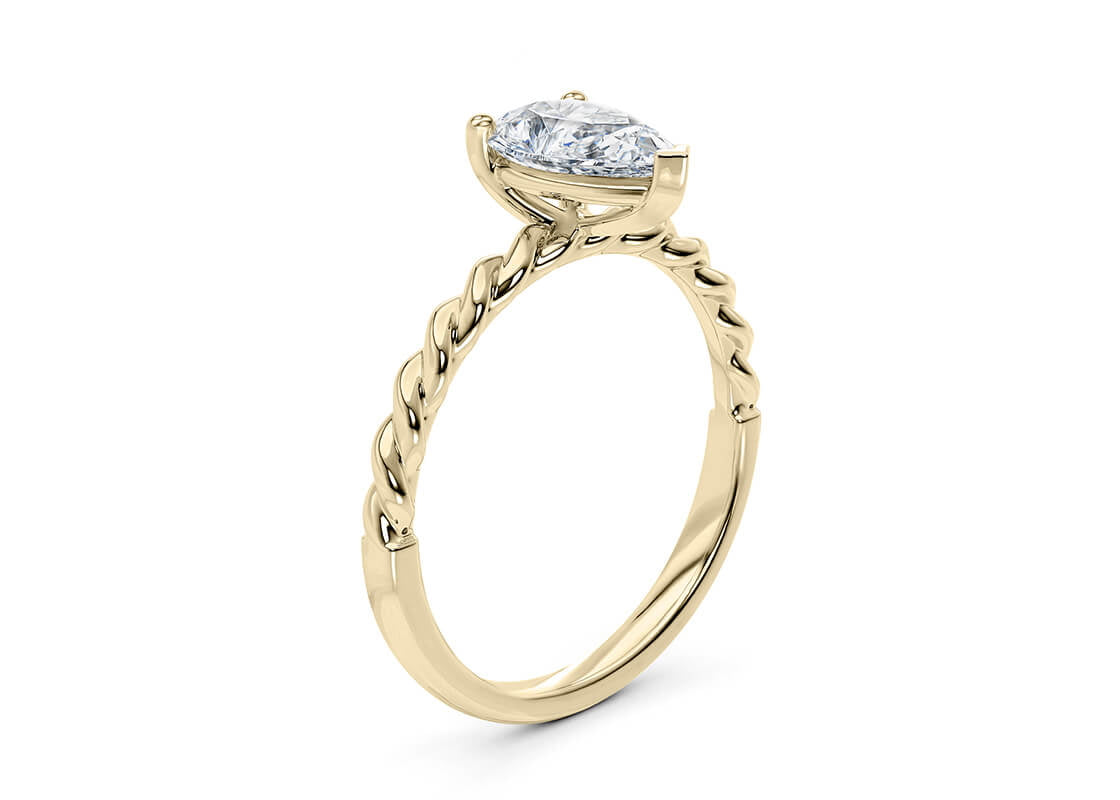 Ascot Solitaire Yellow Gold 18k Pear Engagement Ring